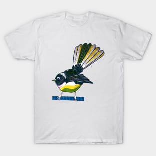 Fantail riso style print T-Shirt